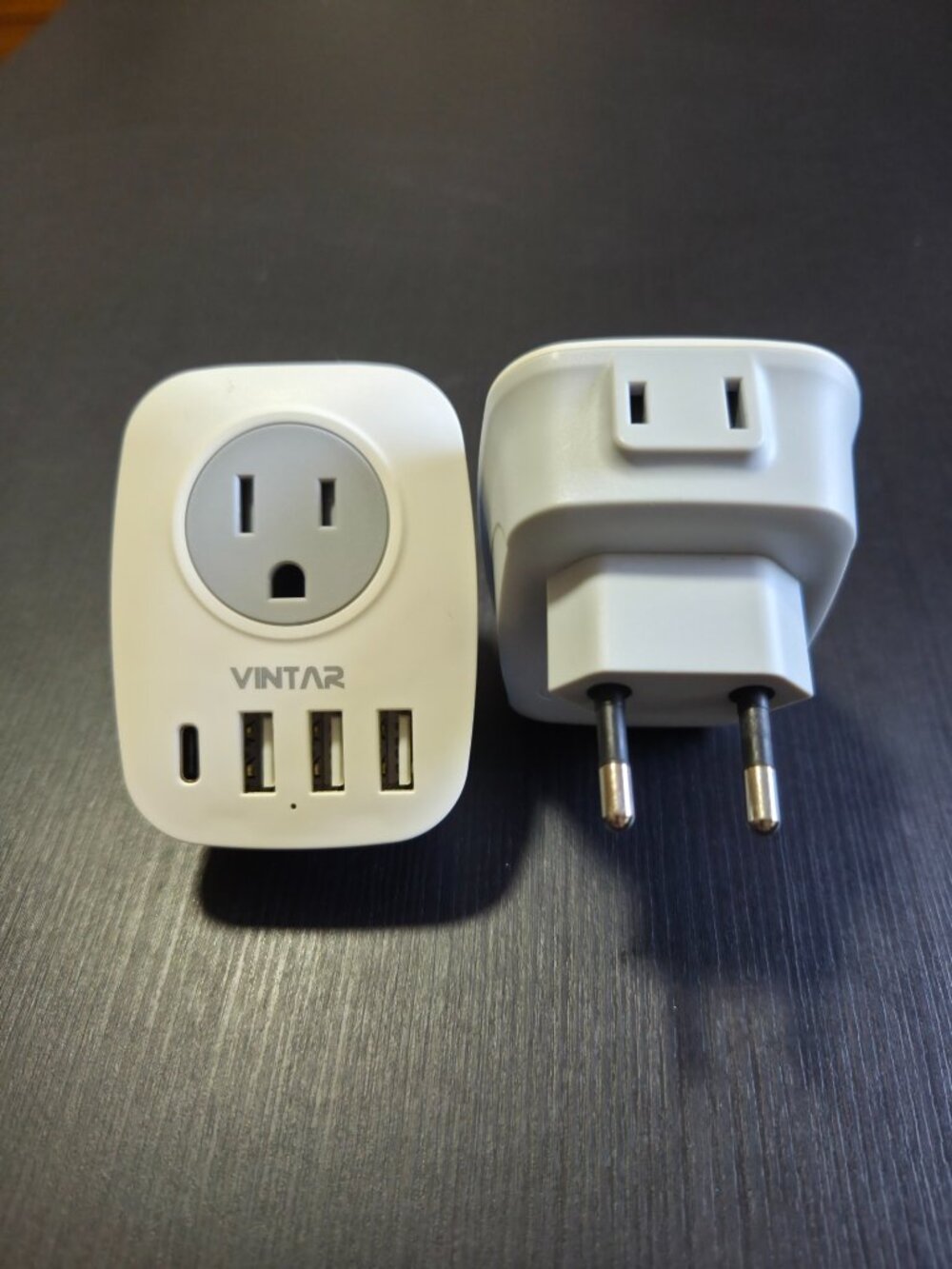 2 Pack VINTAR Type C European Travel Plug 6 in 1 Adapter Most of Europe See List
